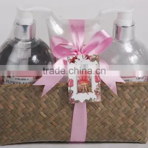 4 PCS BATH SET W/SEAGRASS BASKET thumbnail-1
