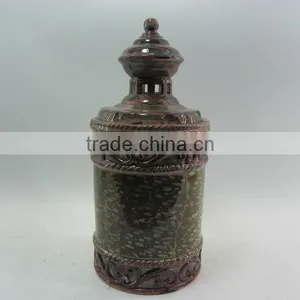 Old-aged Ceramic Pillar Candle Holder thumbnail-1