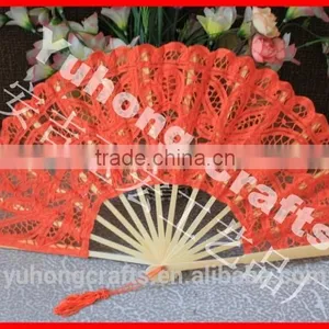 Promotional Chinese Bamboo Lace Foldable Fan thumbnail-1