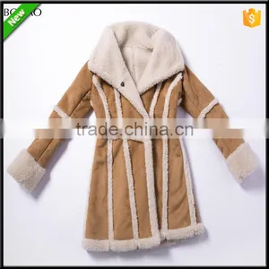 Composite Suede Lamb Wool Super Warm Winter Long Faux Fur Coat thumbnail-1