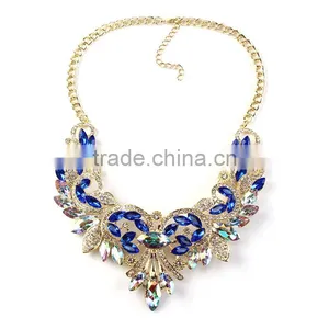Vintage Ethnic Luxury AB Shinnning Ges Women Chunky Coral Necklace thumbnail-6