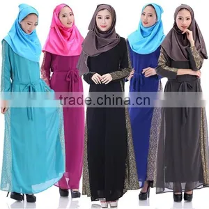 Long Sleeve Maxi Chiffon Beaded Muslim Dress Abaya thumbnail-1