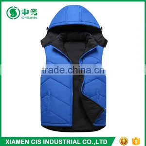 Top Fashion Winter Warmful Outwear Mens Hooded Reversible Down Feather Vest thumbnail-5