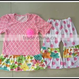 Wholesale Children's Boutique Clothing Girl Owl Top Pink Dots Capris Easter Clothes Giggle Moon Remake Girl Kids Spring Clothes thumbnail-5