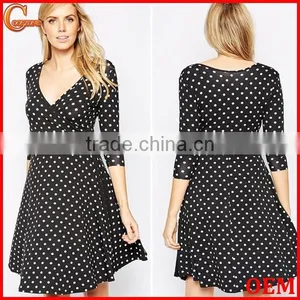 Regular Fit Spot Print Wrap Design Maternity Clothes for Nursing thumbnail-1
