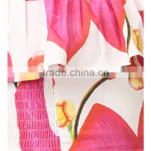 2017 Summer off Shoulder Bold Floral Print Flounce Best Blouses thumbnail-5