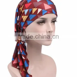 New Stretch Cloth Print Scarf Cap Scarf Hat Chemotherapy Hat thumbnail-4