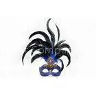 15 Inch Blue Venetian Party Masks / Fancy Dress Masks For Female thumbnail-1