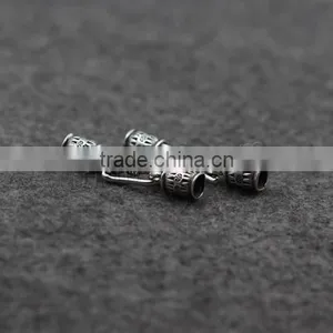 New Thailand Sterling Silver Hook and Eye Clasp End Cap With Hole 5mm thumbnail-1