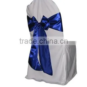 Wedding Satin Chair Sash and White Wedding Polyester Chair Cover thumbnail-1