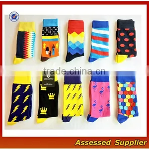 FXS141 Wholesale Custom Cotton Happy Business Mens Dress Socks thumbnail-5