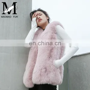 Natural Fox Fur Vest Hot Selling Warm Winter Vest Women Real Fox Fur Coat thumbnail-6