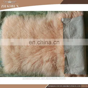 High Quality Long Hair Mongolian Lamb Fur Plate Real Tibet Lamb Fur Plate for Garment thumbnail-6