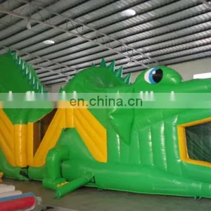 New Inflatable Green Hippo Obstacle Course thumbnail-4