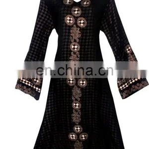 Women's Black Colour Net With Printed Satin Silk Diamond Stone Work Fully Stitched Burkha / Stylish Islamic Wear Abhaya thumbnail-2