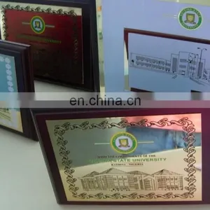 Wooden Base Metal Plaque Trophy Award Souvenir thumbnail-1
