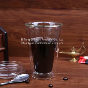 Heat Proof High Borosilicate Double Wall Glass Cup Tumbler Cups With Lid for Tea and Coffee Drinking thumbnail-4