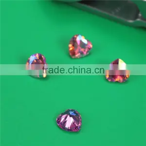 Best Quality Incomparable Beautiful 8mm Round Rose ab Zircon Diamond Stone thumbnail-2