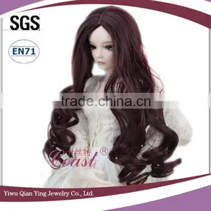 Beauty Long Brown Big Wavy Curly Synthetic Diy Baby Doll Hair Wigs thumbnail-2