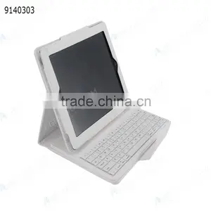 Bluetooth Keyboard for IPad2/3/4,white Removable Plastic Keyboard With Synthetic Leather Case thumbnail-2