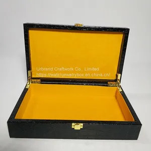 Custom Leather Spot Belt Box Crocodile Pattern High-end Gift Packaging Box Portable Gift Box Wooden Box thumbnail-5