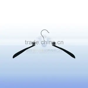 Black PVC Coating Wide Shoulder Hanger for Drying Clothes thumbnail-1