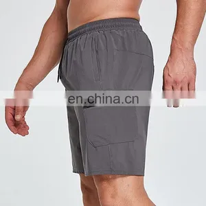 Custom High Quality Cheap Nylon Plus Size Men's Solid Color Running Shorts 2021 thumbnail-1