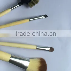 Horse Hair Material Wood Handle Face Used Make up Brush Set 5 Piece thumbnail-4