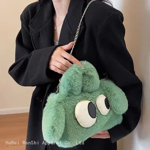 021Plush Bag Big Eyes New Large Capacity Hand Oblique Bag Ladies Light Luxury Fashion Bag thumbnail-1