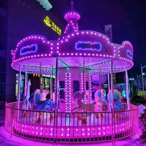Plastic Horse Toy Ride Kids Machine Electric For Children Amusement Vintage Carousel thumbnail-3