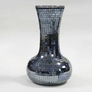 Bud Vase Table Vase Glass Vase Colorful Unique Vase Home Decoration Flower Vase Gift Set Flower Pot Mosaic Glass Vase Glass Jar Glass Pot thumbnail-5