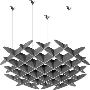 Chinese PET Acoustic Ceiling Tile Soundproof Panel Fire Rated Acoustic Panel Supplier thumbnail-4