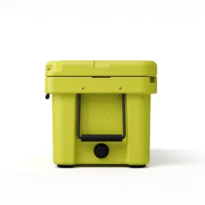35QT Commercial Rotomolded Thermal Cooler Box PU Foam Insulated Cold Chain Transport Container for Seafood Catering Vaccine Delivery thumbnail-4