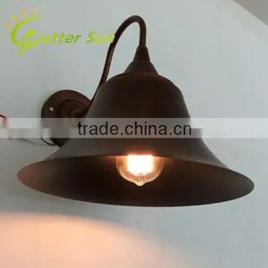 Matt Black Hat Shade Vintage Industrial Antique Wall Sconce thumbnail-4