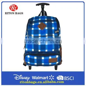 Durable Canvas Trolley Backpack With Full Linings & Single Handle and Skating Wheels for Teens thumbnail-1