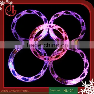 BEST Transparent Acrylic LED Bracelet Flashing Color Changing Bracelet Glow Bangles 2 Types thumbnail-1