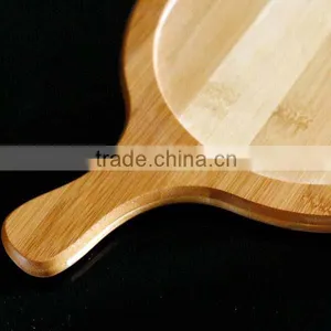 Bamboo Cutting Board Wood Pizza Peel / Cutting Board / Serving Tray Round Pizza Cutting Board thumbnail-4