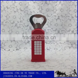 Resin Red Telephone Booth Design Bottle Opener thumbnail-2