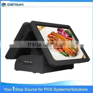 DTK-POS1578 Factory Supply Touch Screen All In One Dual 15 Inch POS System thumbnail-1