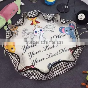 Fashion Cartoon Kids Toys Organizer Portable Children Baby Play Mat With Sides thumbnail-6