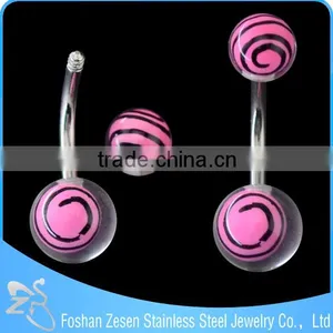 2016 Fancy Barbell Resin Balls Christmas Candy Belly Ring Wholesale thumbnail-3