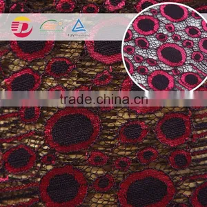 Wholesale in Stock Red Cheap African Organza Net Lace Fabric for Dress thumbnail-2