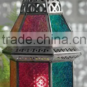 Candle Lantern Color Glass Lantern Im-185 thumbnail-1