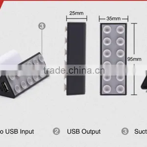 Suction Cup Phone Holder Design Good Battery Capacity Customized Hang Design 2000mAh Power Bank thumbnail-6