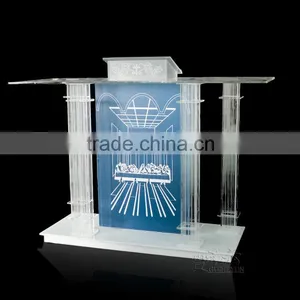 Factory Wholesale Glass Lectern Stand Clear Acrylic Podium thumbnail-3