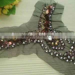 Beaded Lace Collar Neck Designs for Ladies Tops thumbnail-1