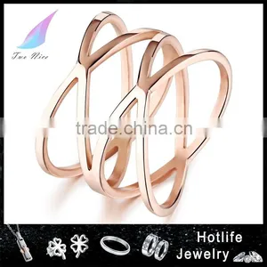 Wholesale Fashion Jewelry 18K Elegant Design Rose Gold Light Weight Gold Ring for Ladies thumbnail-1