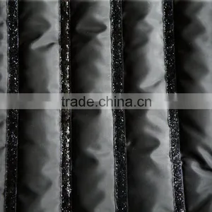 Stripe Polyester Embroidered Quilted Fabric for Coats thumbnail-2