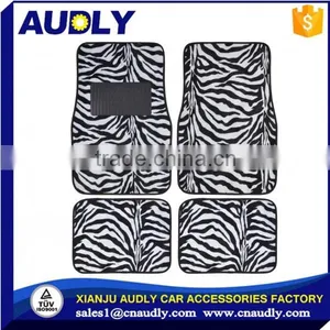 Universal Fit Animal Print Carpet Floor Mats for Cars / Truck - Zebra White Tiger thumbnail-1