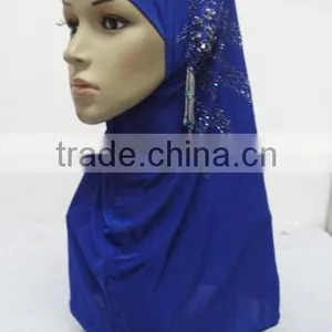 H283 New Style One Piece Hijab With Handmade Chains and Beadings thumbnail-1